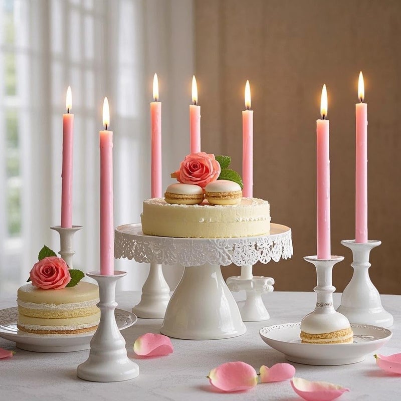 Sihuida 12 Pack 10 inch Pink Taper Candles, Unscented Dripless Candlestick Bulk for Home Dinner Wedding Romantic, Long-Lasting Burn Time of 7-8 Hours - Image 3